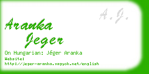 aranka jeger business card